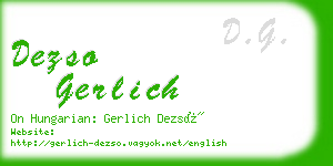 dezso gerlich business card